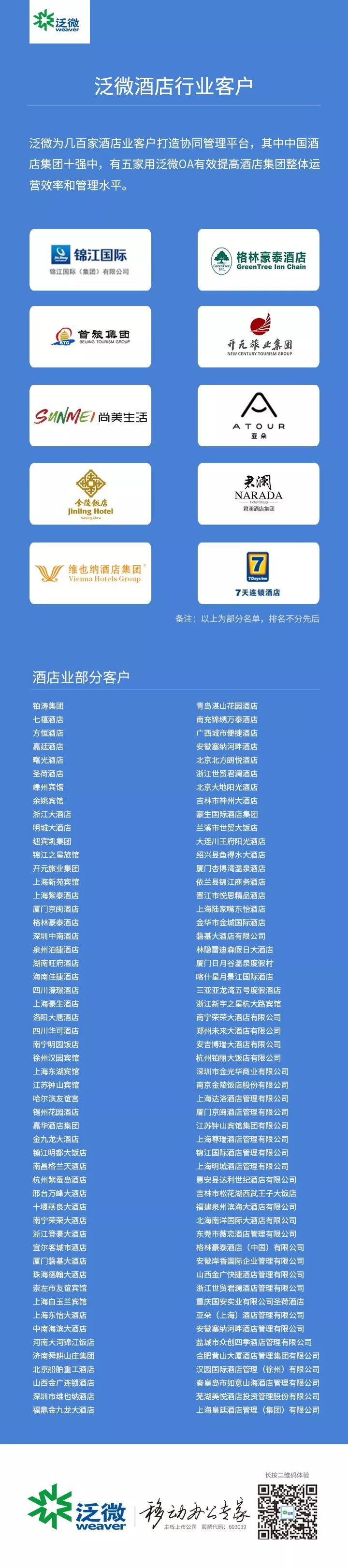 泛微OA酒店行业客户 泛微OA酒店行业客户